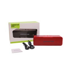 COLUNA BLUETOOTH HOPESTAR H13 3 HIGH BASS USB/TF/AUX/FM/BANCO DE POTÊNCIA VERMELHO